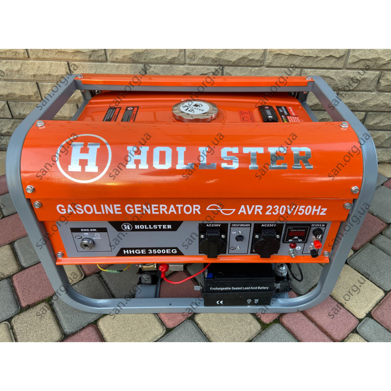 Бензо-газовий генератор однофазний 3.0 кВт/3.5 кВт HOLLSTER HHGE 3500EG з електростартером Бензо-газовий генератор однофазний 3.0 кВт/3.5 кВт HOLLSTER HHGE 3500EG з електростартером